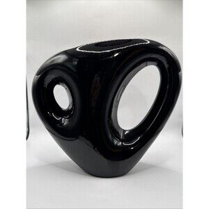 Vintage Large Royal Haeger MCM Abstract Modern Black  9” x 10” Vase